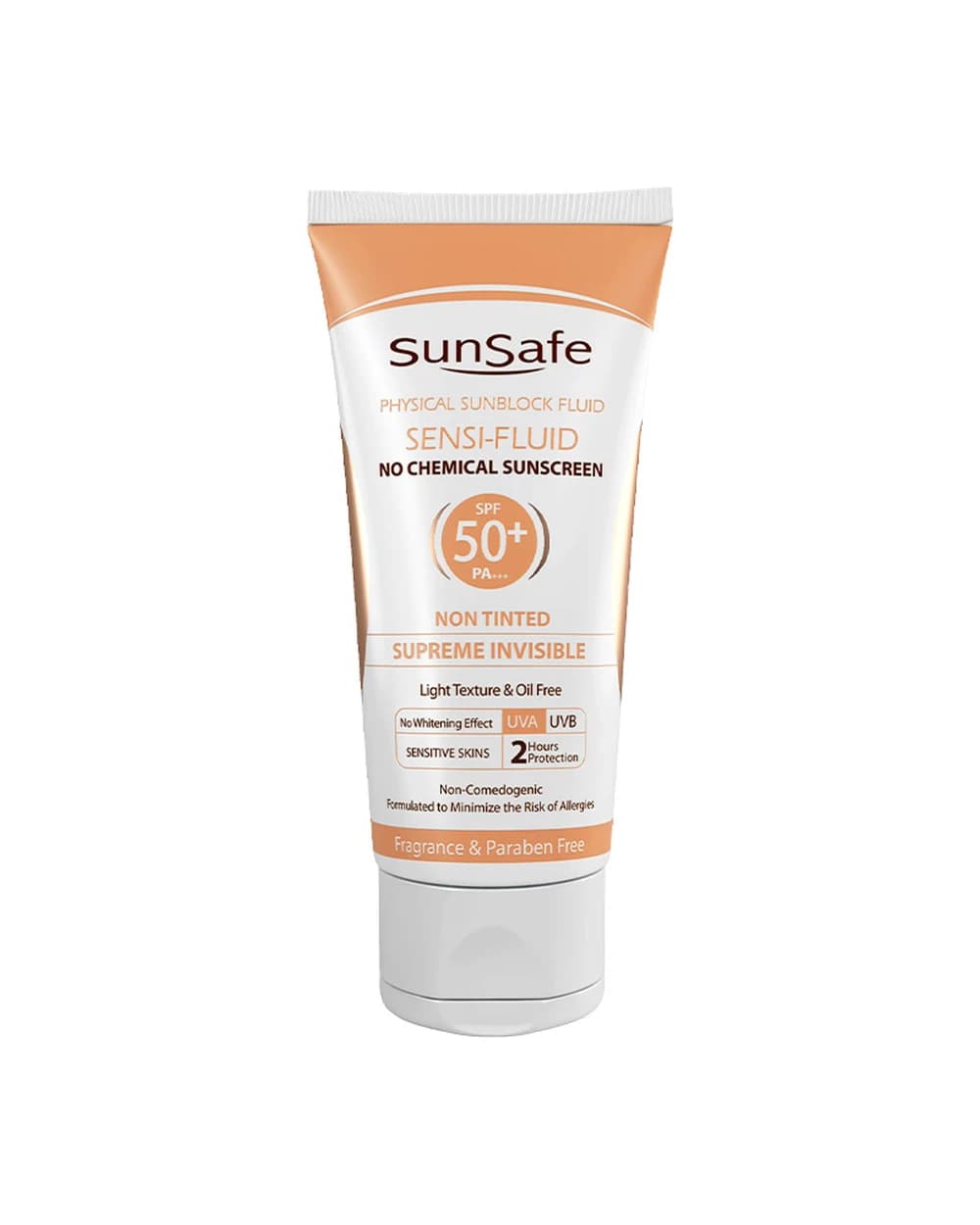 ضد آفتاب فلوئیدی فیزیکال مناسب پوست حساس +SPF50 سان سیف