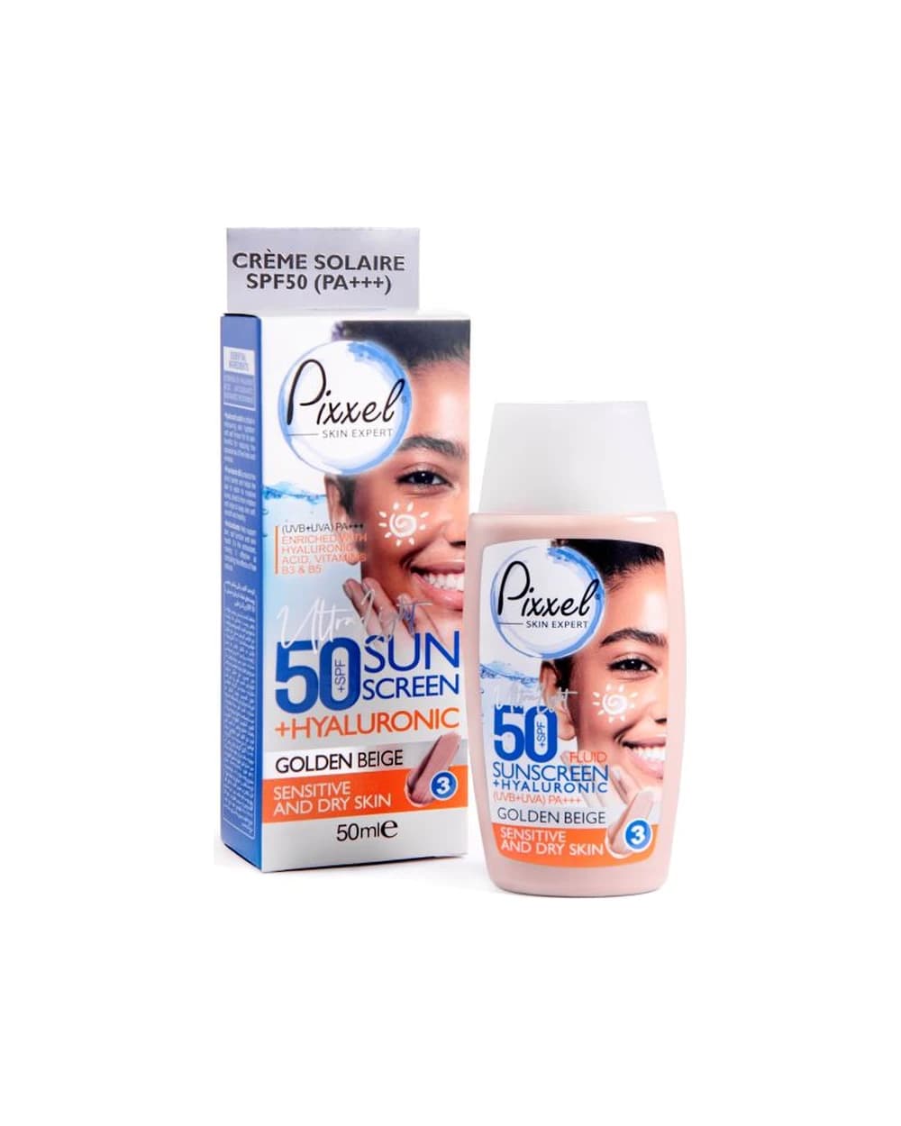 کرم ضد آفتاب رنگی مناسب پوست خشک,نرمال و حساس Spf50 پیکسل