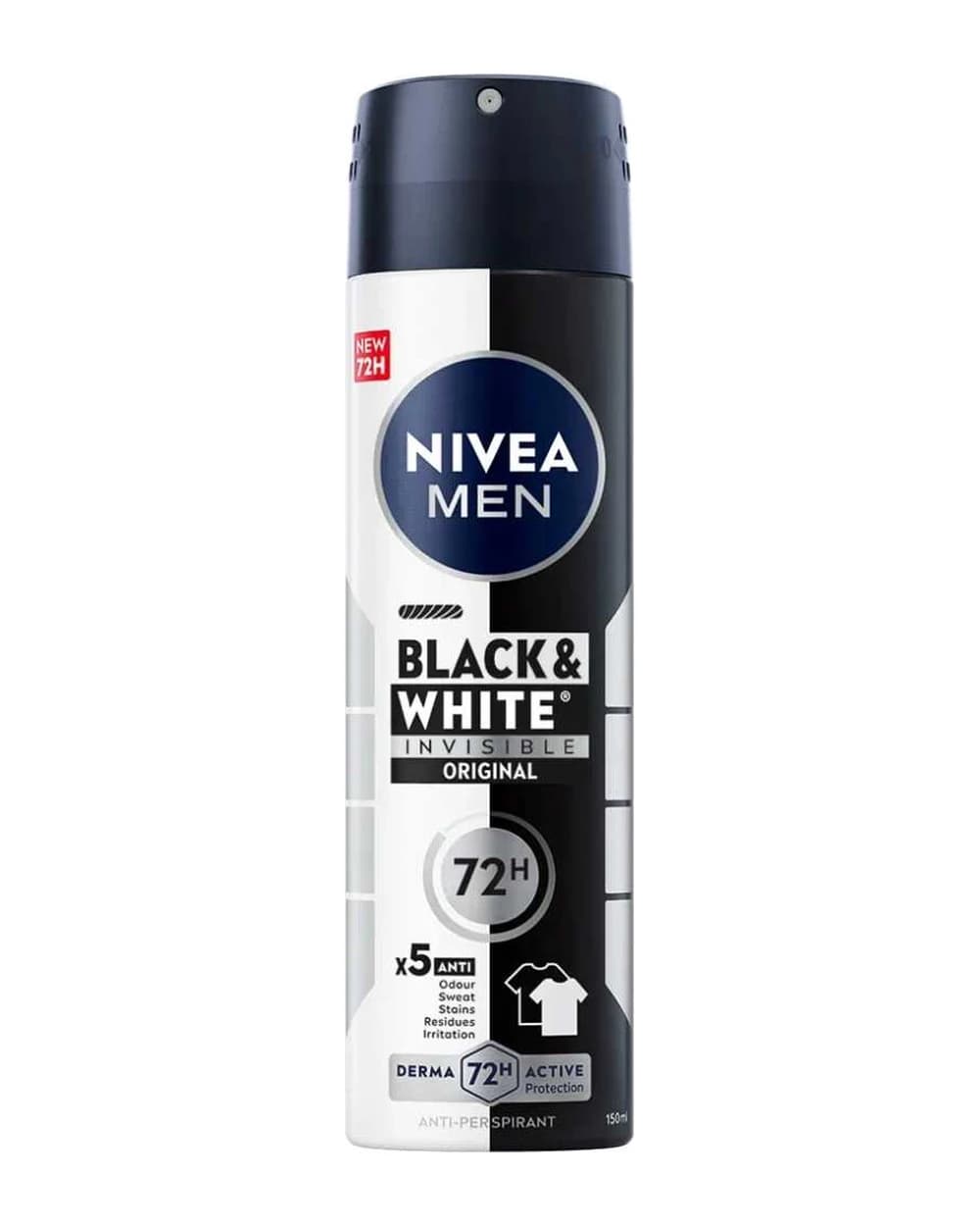 اسپری ضد تعریق 72 ساعته مردانه نیوآ مدل BLACK and WHITE INVISABLE