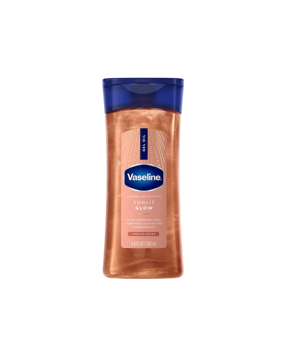ژل روغن شاین براق‌کننده بدن وازلین مدل Sunlit Glow Vanilla Cocoa