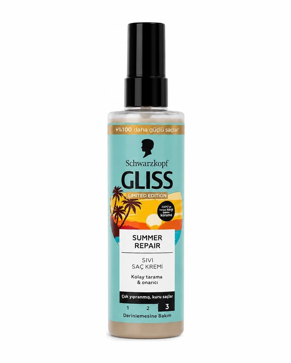 اسپری دوفاز مناسب موهای خشک، آسیب‌دیده و شکننده گلیس مدل Summer Repair Limited Edition