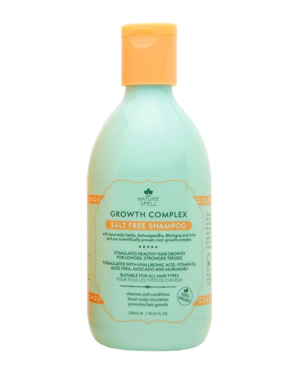 شامپو فاقد نمک ضد ریزش Growth Complex نیچر اسپل 300ml