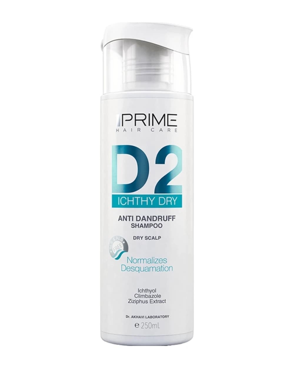 شامپو ضد شوره پوست سر خشک D2 پریم 250ml