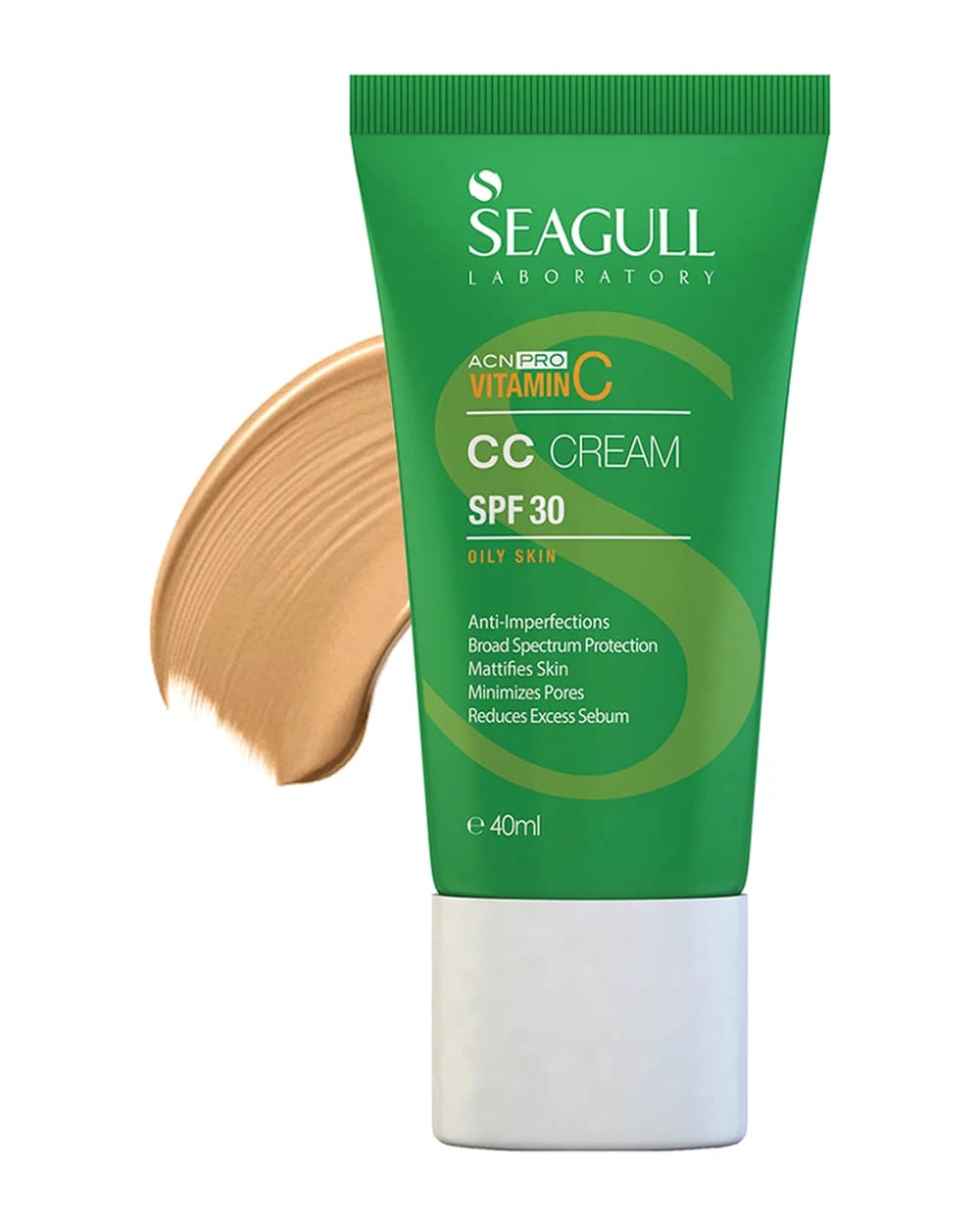 سی سی کرم رنگی کنترل کننده چربی پوست SPF30 سی گل 40ml