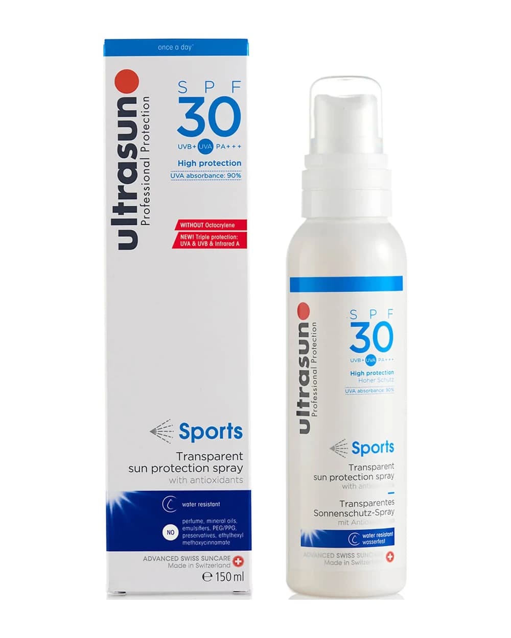 Ultrasun SPF 30 Sports Clear Spray - protezione solare spray (150 ml)