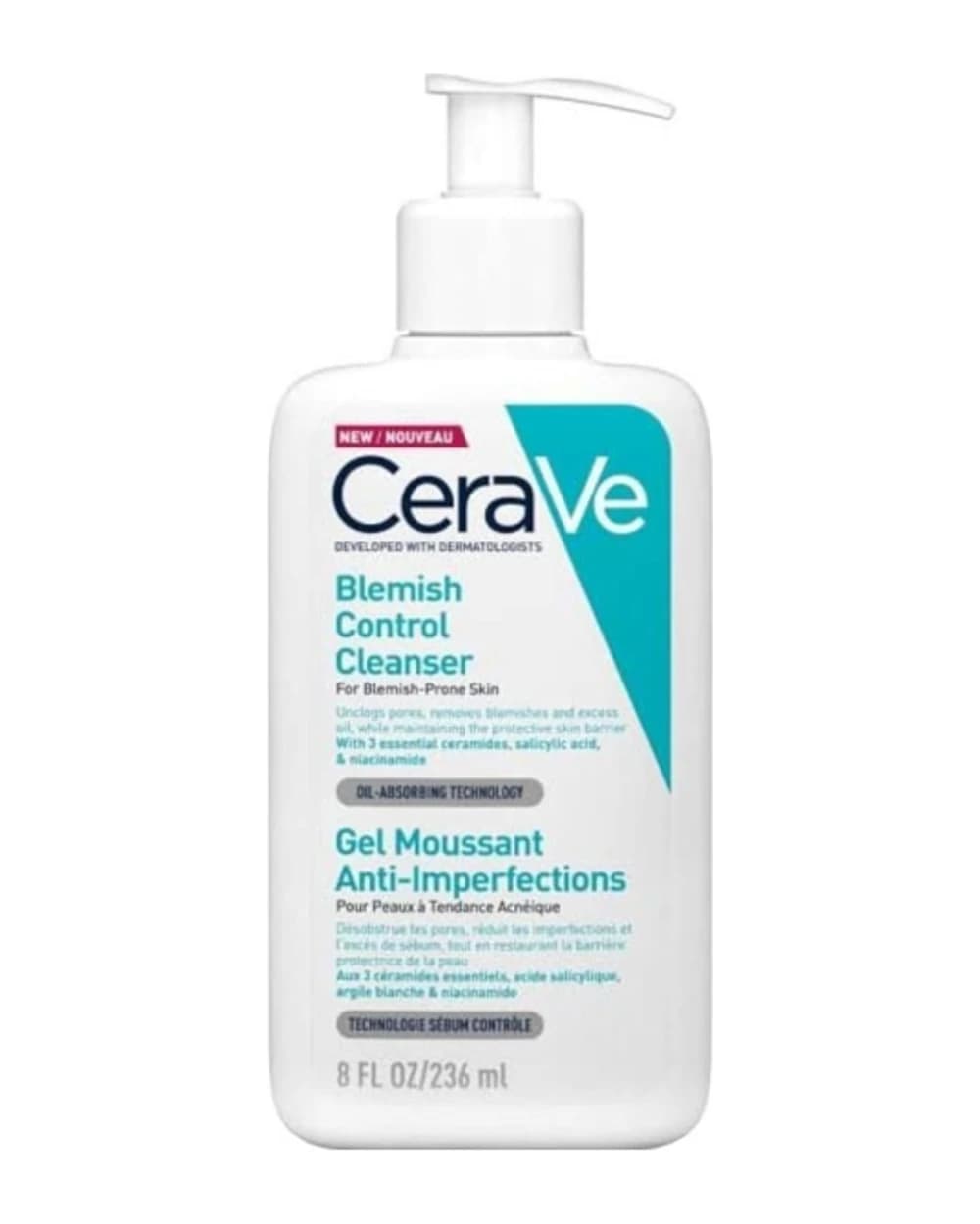 ژل شستشو ضد جوش پوست چرب سراوی 236ml