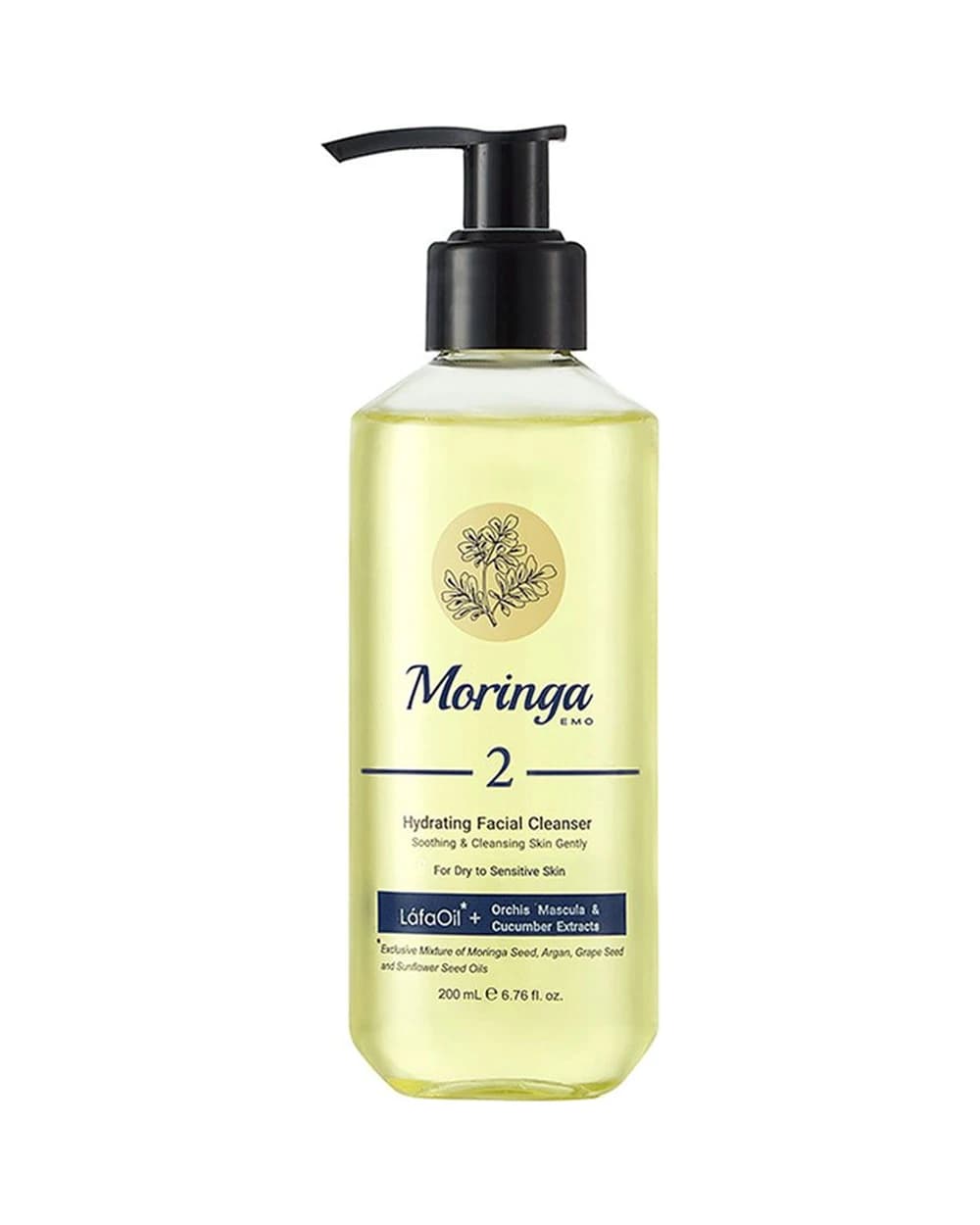 ژل شستشو و آبرسان پوست خشک و حساس مورینگا امو 200ml