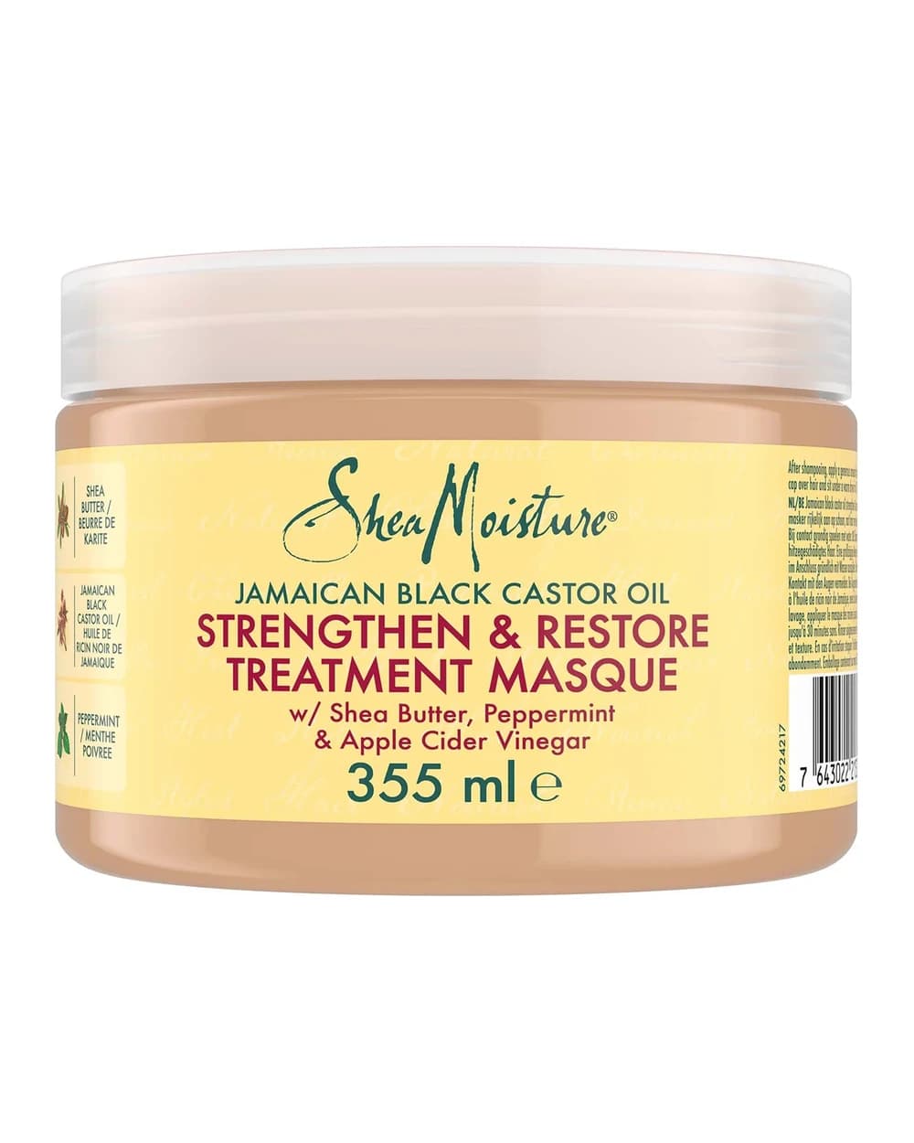 Shea Moisture Jamaican Black olio di castro maschera trattamento rinforzante e rigenerante 355 ml
