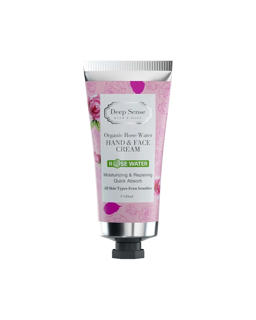 کرم مرطوب کننده دست و صورت انواع پوست گلاب دیپ سنس 60ml