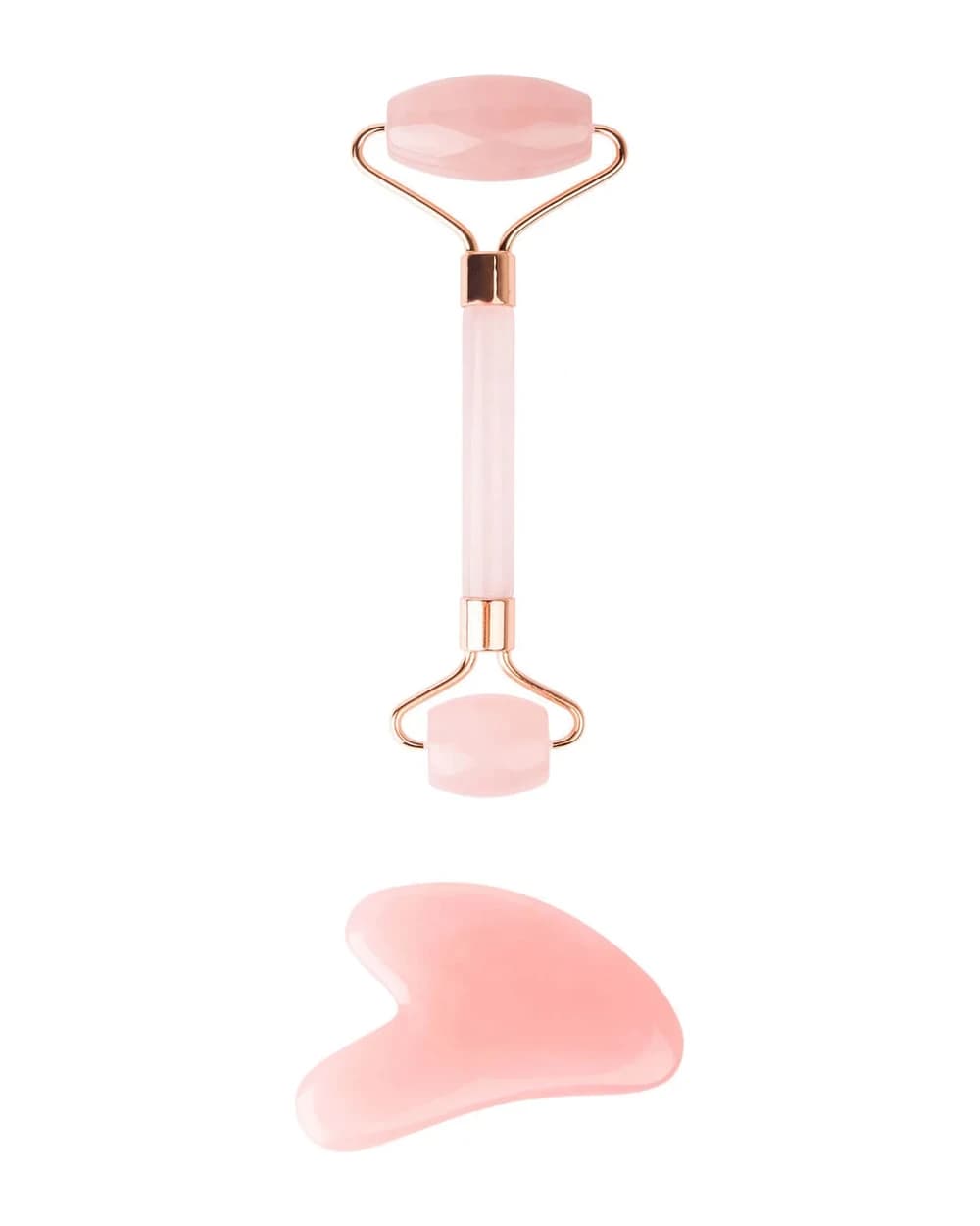 brushworks HD Strumenti Roller & Gua Sha in Quarzo Rosa