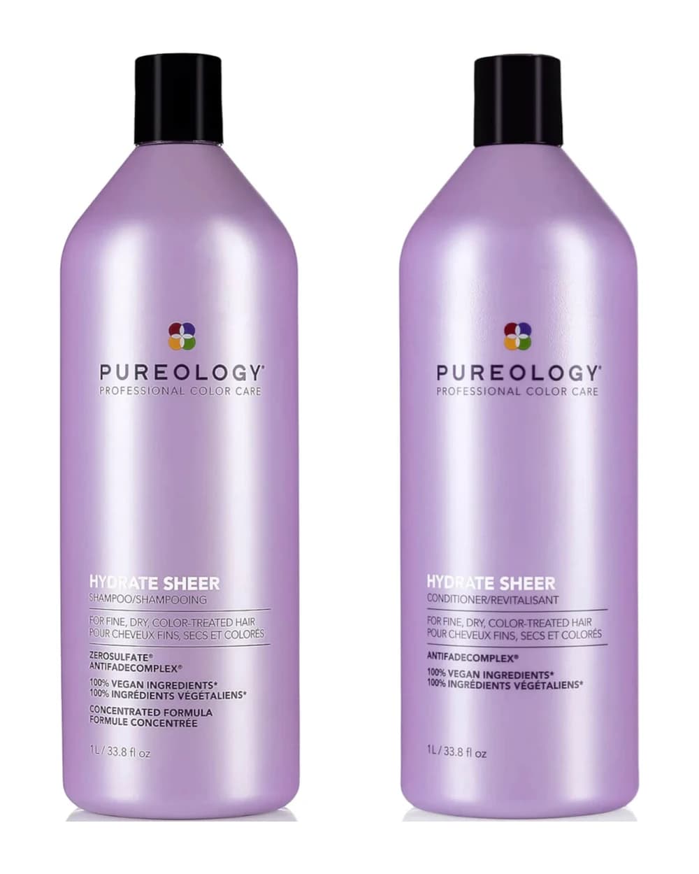 Pureology Hydrate Sheer Shampoo and Conditioner Supersize Bundle for Fine, Dry Hair, Sulphate Free for a Gentle Cleanse