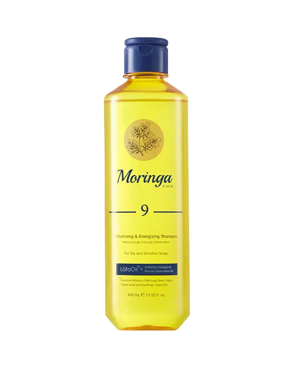 شامپو حجم دهنده و انرژی بخش پوست سر خشک و حساس 9 مورینگا 400ml