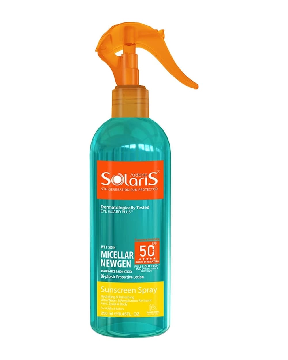 اسپری ضد آفتاب دو فاز SPF50 آردن سولاریس