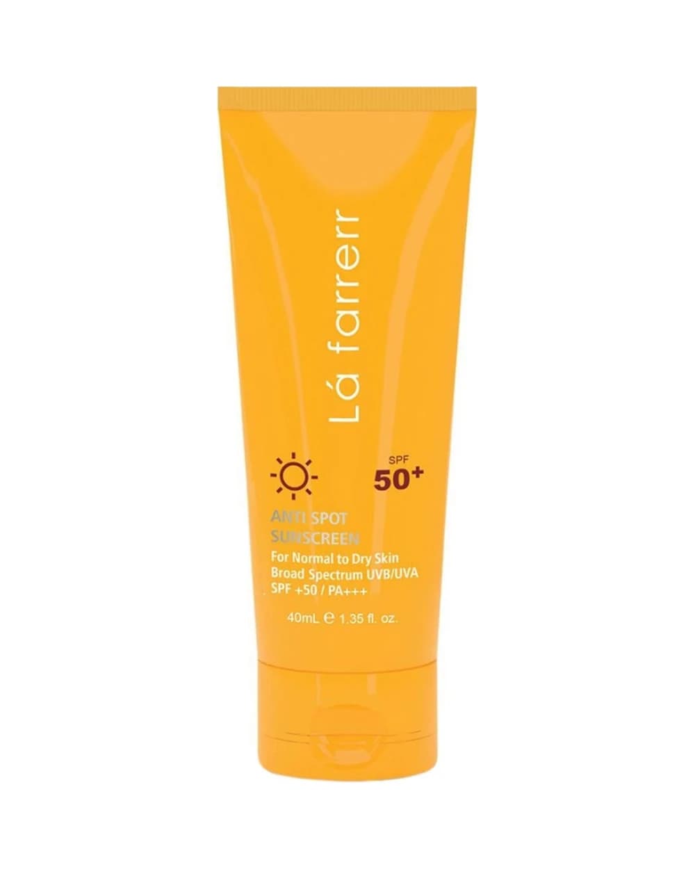 کرم ضد آفتاب و ضد لک بی رنگ پوست های خشک و معمولی SPF50 لافارر 40ml