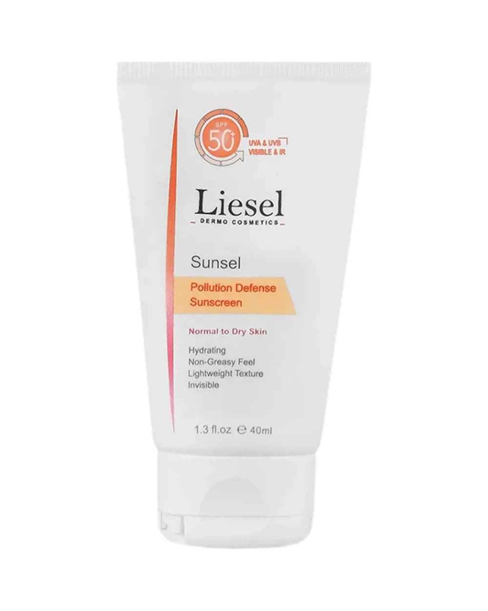 کرم ضد آفتاب بی رنگ پوست های خشک و نرمال SPF50 لایسل 40ml