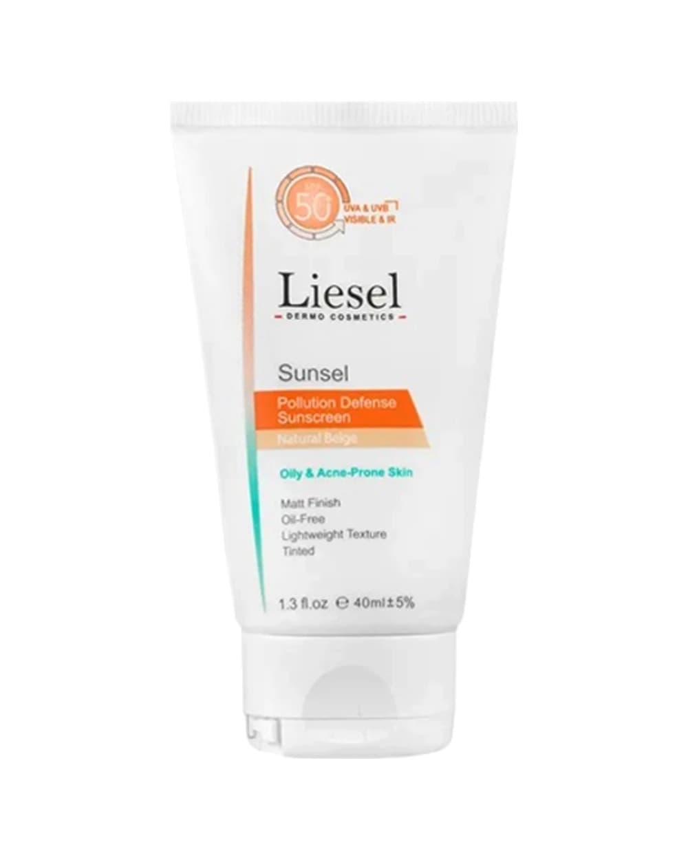 کرم ضد آفتاب بی رنگ پوست چرب و مستعد آکنه SPF50 لایسل 40ml