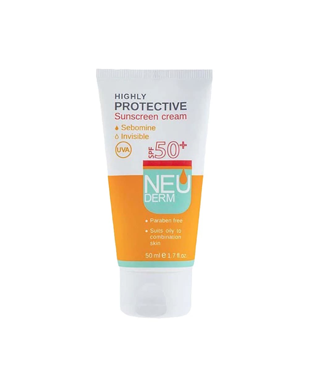 ضد آفتاب بی رنگ پوست های چرب تا مختلط Highly Protective SPF50 نئودرم 50ml