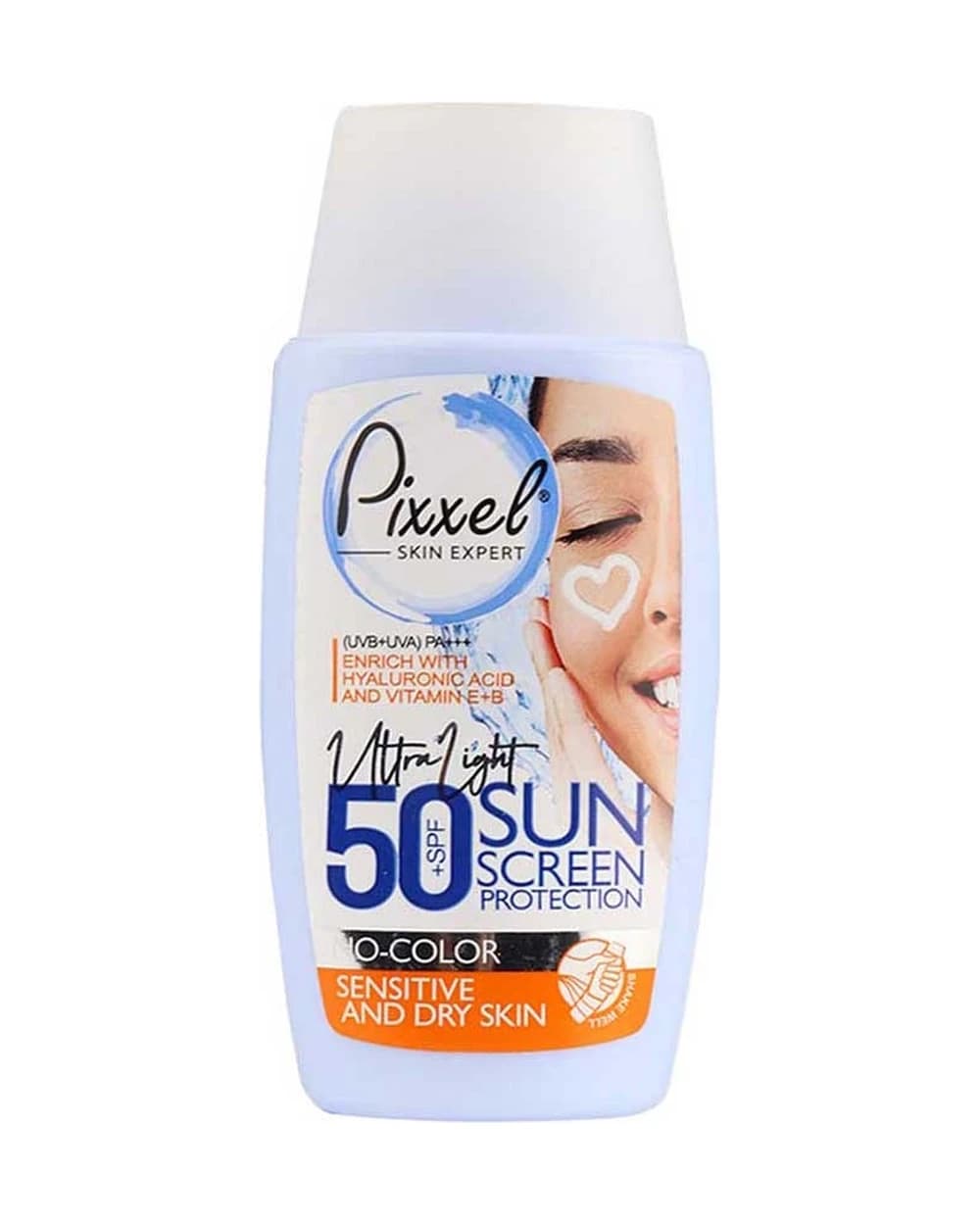 کرم ضد آفتاب بی رنگ SPF50 پوست خشک و حساس پیکسل 50ml