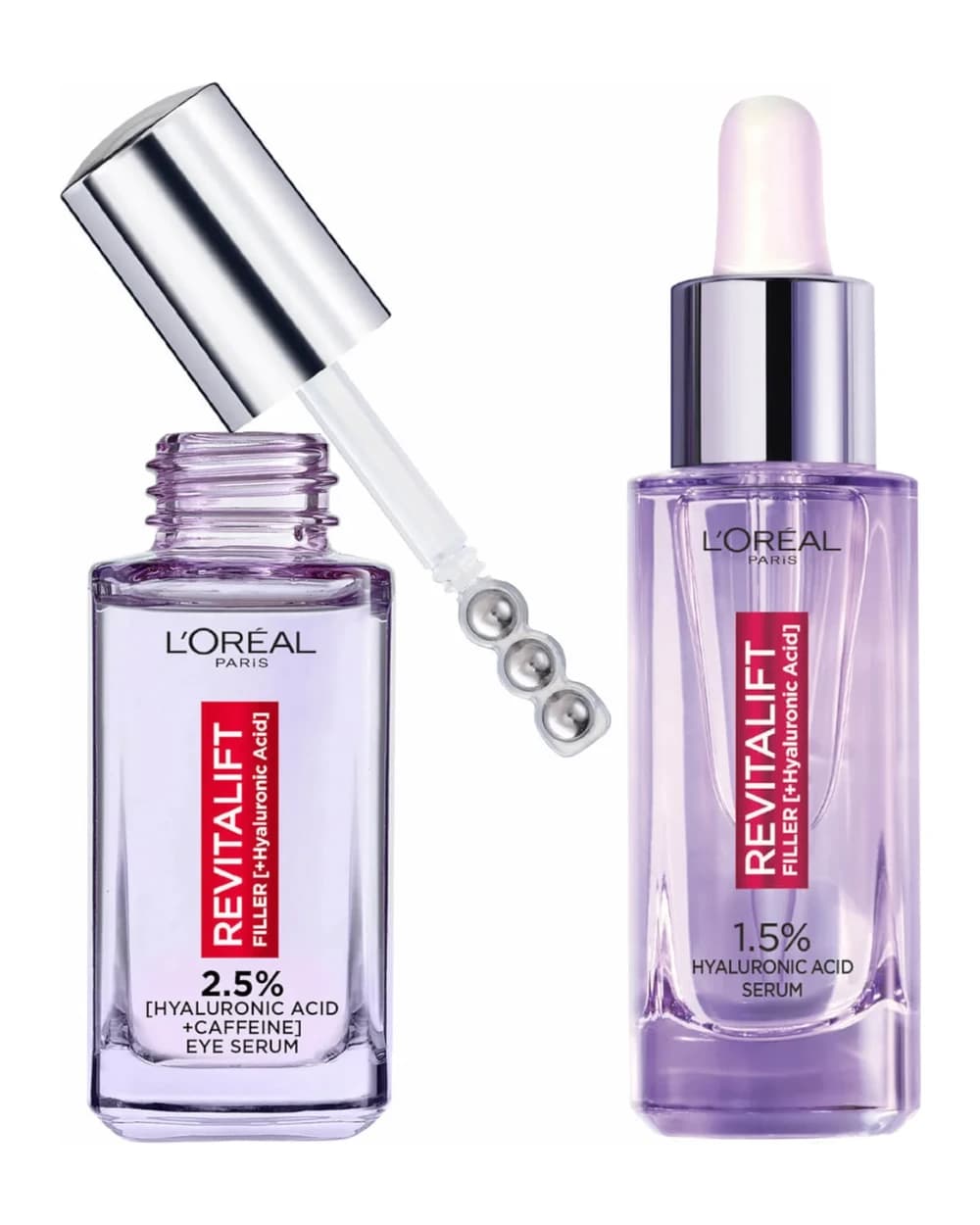 L'Oréal Paris Hydration Heroes Face and Eye Serum Duo with Hyaluronic Acid and Caffeine