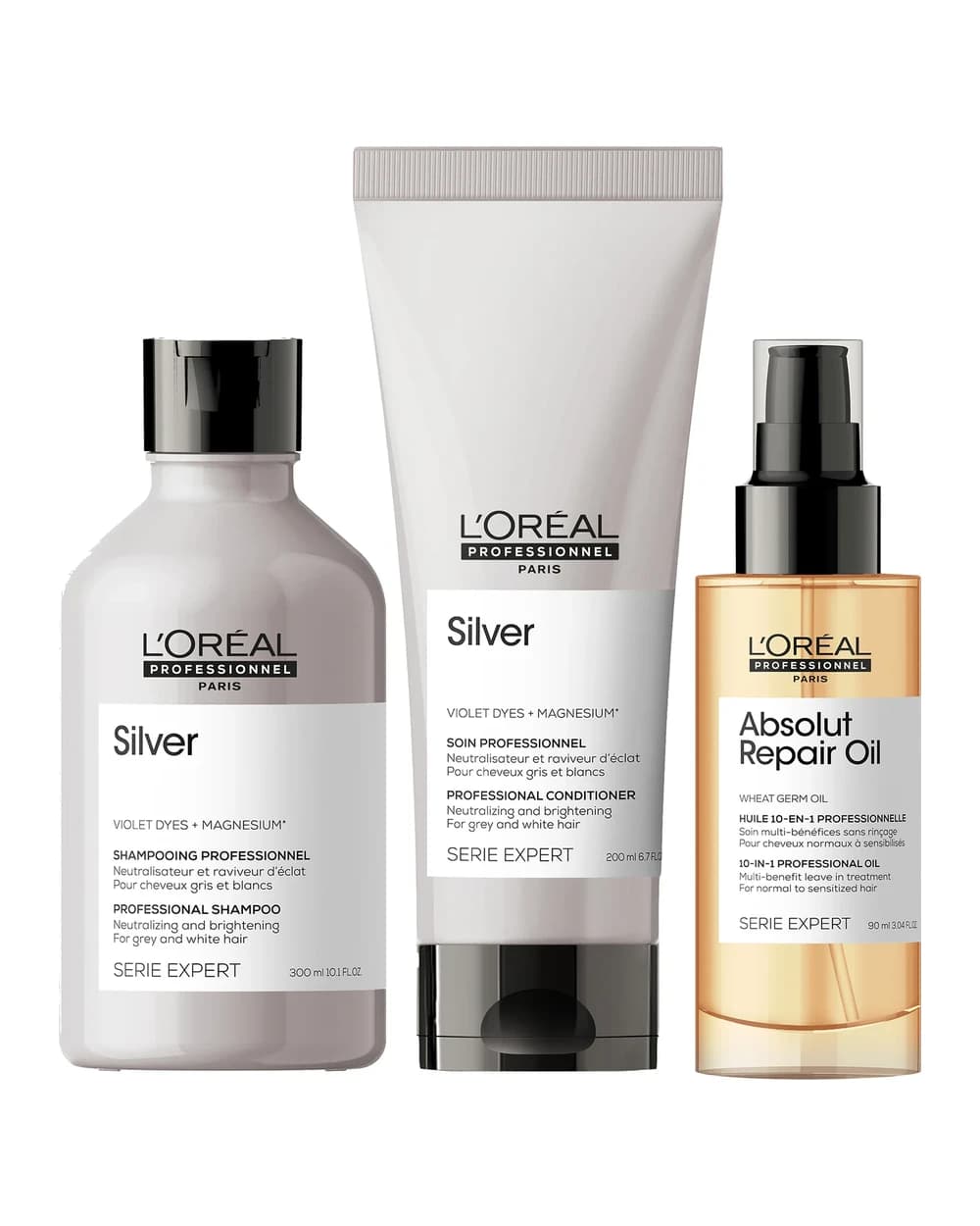 L'Oréal Professionnel Silver Shampoo, Conditioner and Oil Trio