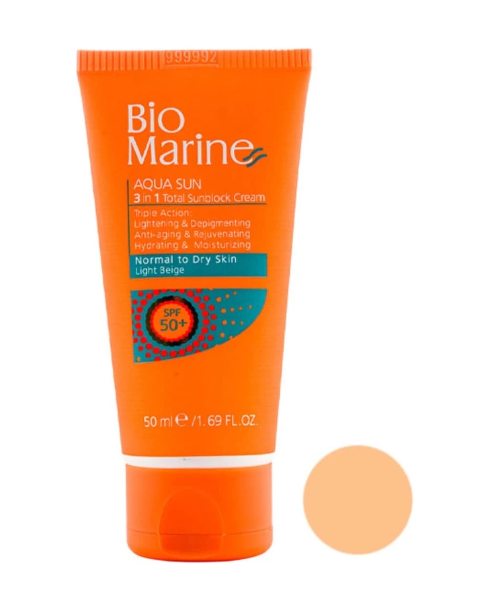 کرم ضد آفتاب رنگی روشن کننده و ضد چروک بایومارین SPF50