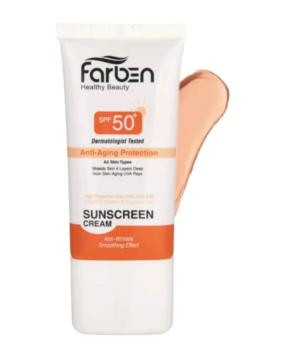 کرم ضد آفتاب ضد چروک رنگی SPF50 فاربن 50ml