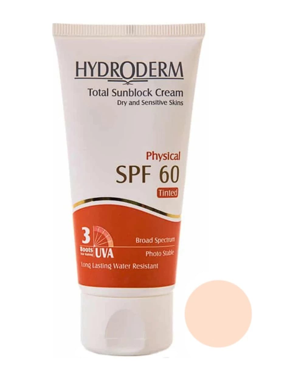 کرم ضد آفتاب فیزیکال رنگی هیدرودرم SPF60 (بژ روشن)