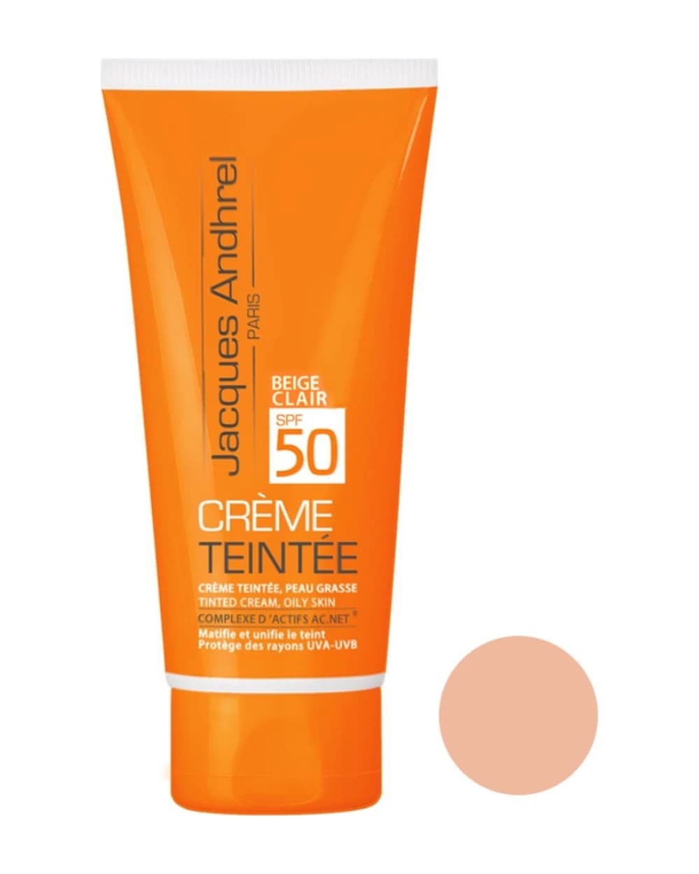 کرم ضدآفتاب رنگی ژاک آندرل پاریس SPF50 پوست های چرب و مختلط