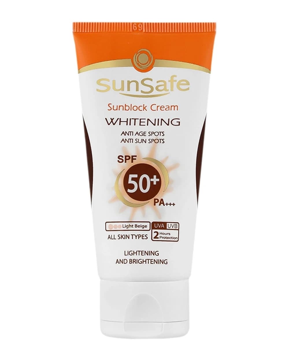 کرم ضد آفتاب روشن کننده سان سیف spf50 بژ روشن