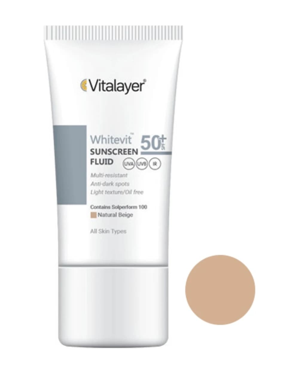 فلوئید ضد آفتاب و ضد لک رنگی Whitevit SPF50 ویتالیر 50ml
