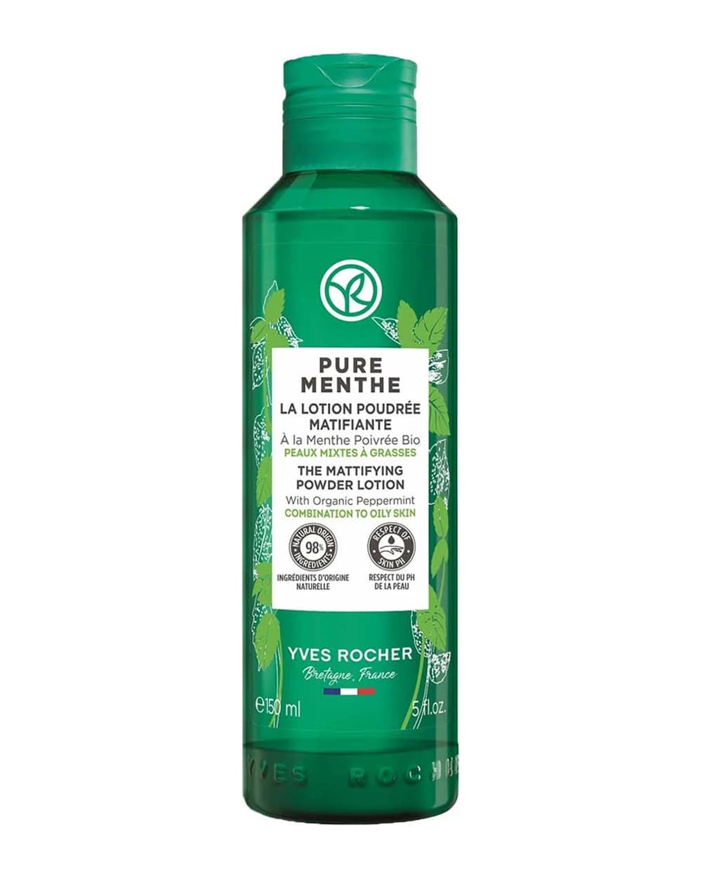 تونر دو فاز مات کننده پوست مختلط تا چرب Pure Menthe ایوروشه 150ml