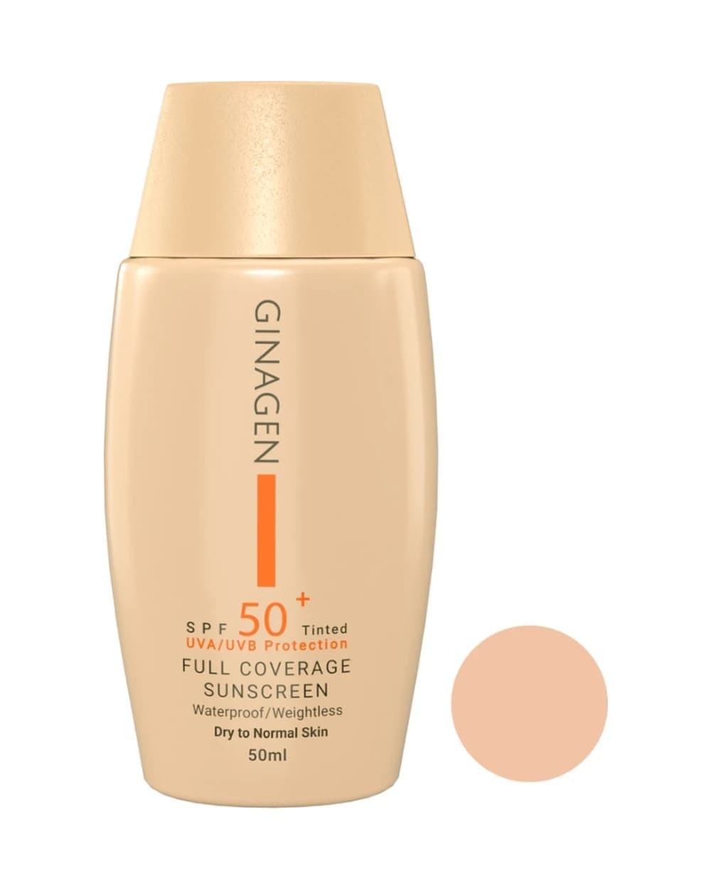 کرم ضد آفتاب رنگی ژیناژن SPF50 پوست خشک و نرمال