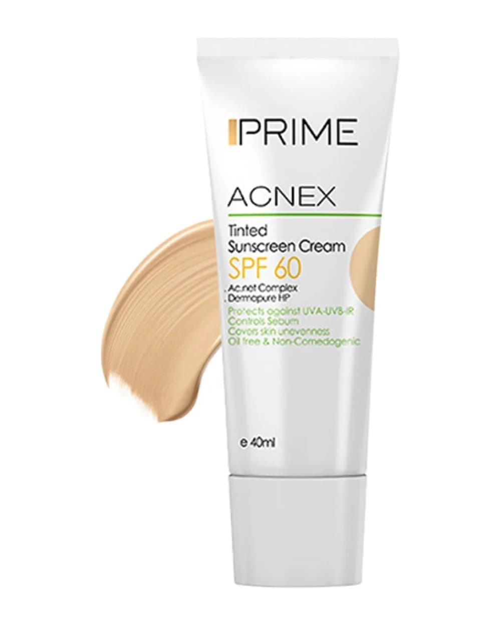 کرم ضد آفتاب رنگی فاقد چربی SPF60 پریم 40ml