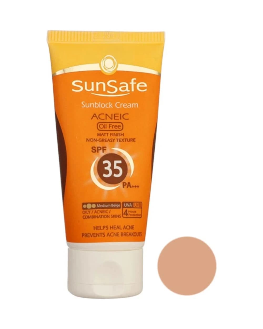 کرم ضد آفتاب رنگی SPF35 سان سیف پوست های چرب و آکنه ای
