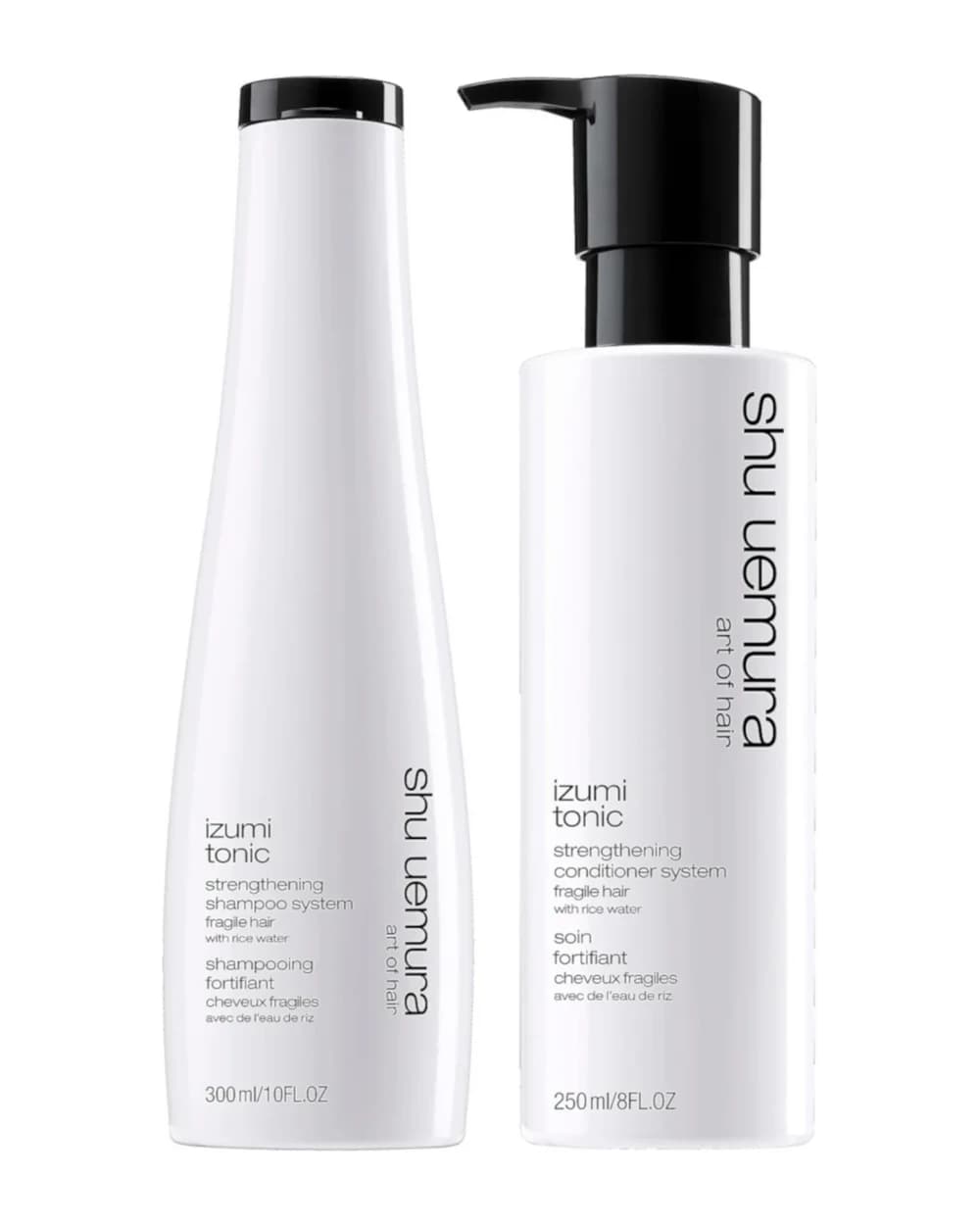 Shu Uemura Art of Hair Izumi Tonic Rice Water Shampoo and Conditioner Routine