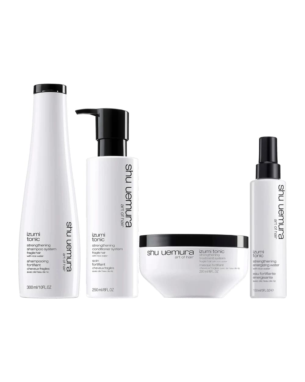 Shu Uemura Art of Hair Izumi Tonic Rice Water Shampoo, Conditioner, Hair Mask and Tonic Water Routine