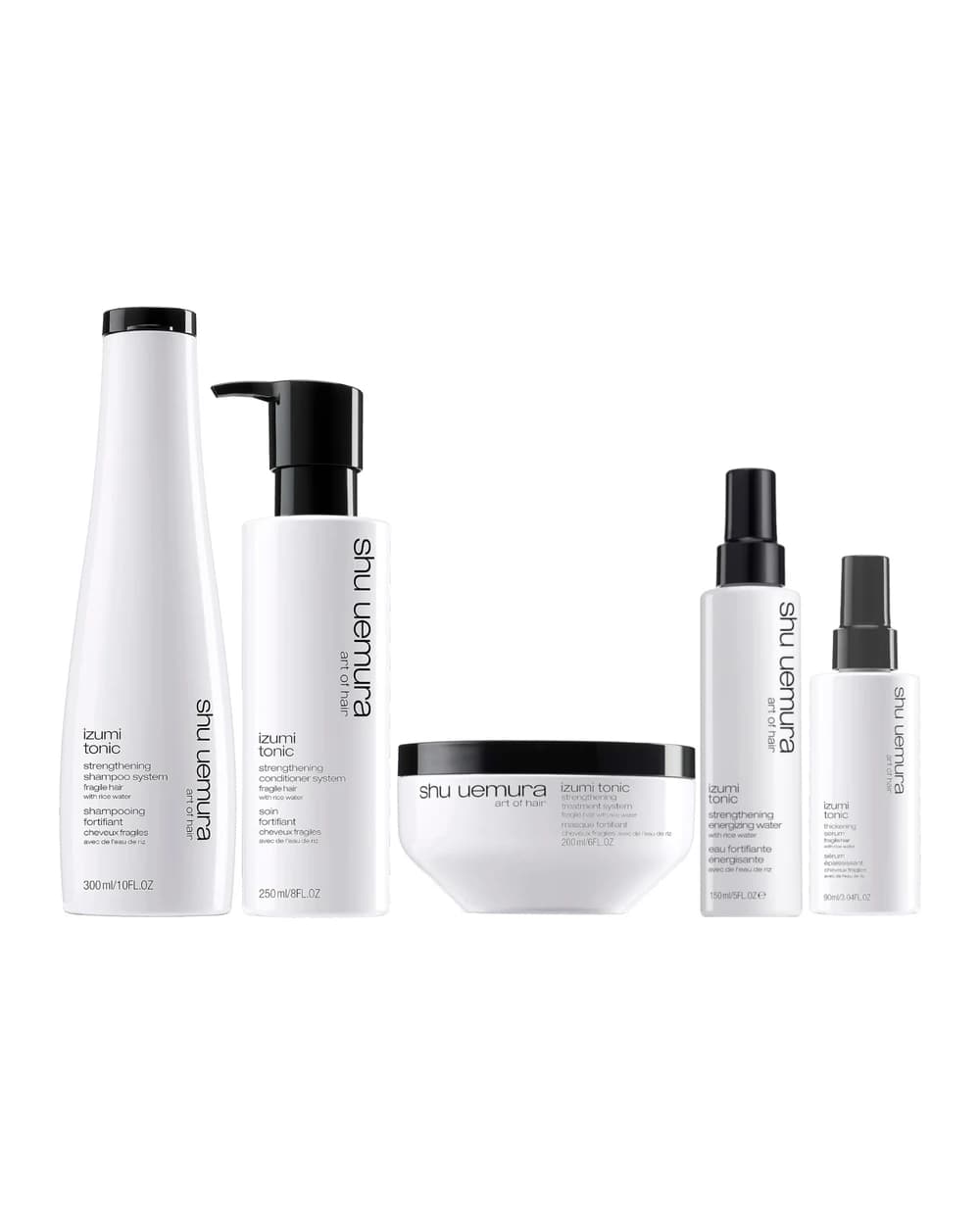 Shu Uemura Art of Hair Izumi Tonic Rice Water Shampoo, Conditioner, Hair Mask, Serum and Tonic Water Routine