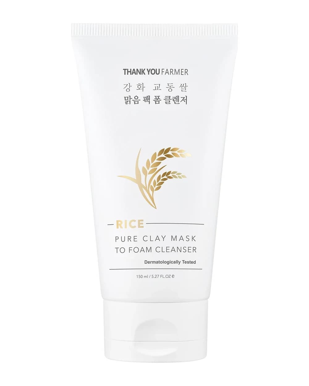 Thank You Farmer Rice Pure Clay Mask to Foam Cleanser 150ml