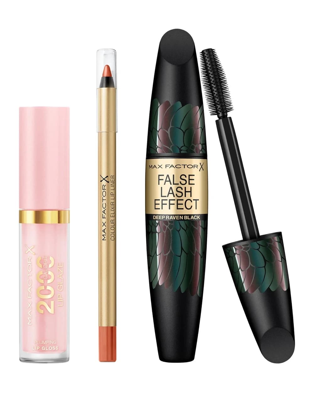Max Factor Lip Gloss, Lip Liner and Mascara Bundle (Various Shades)