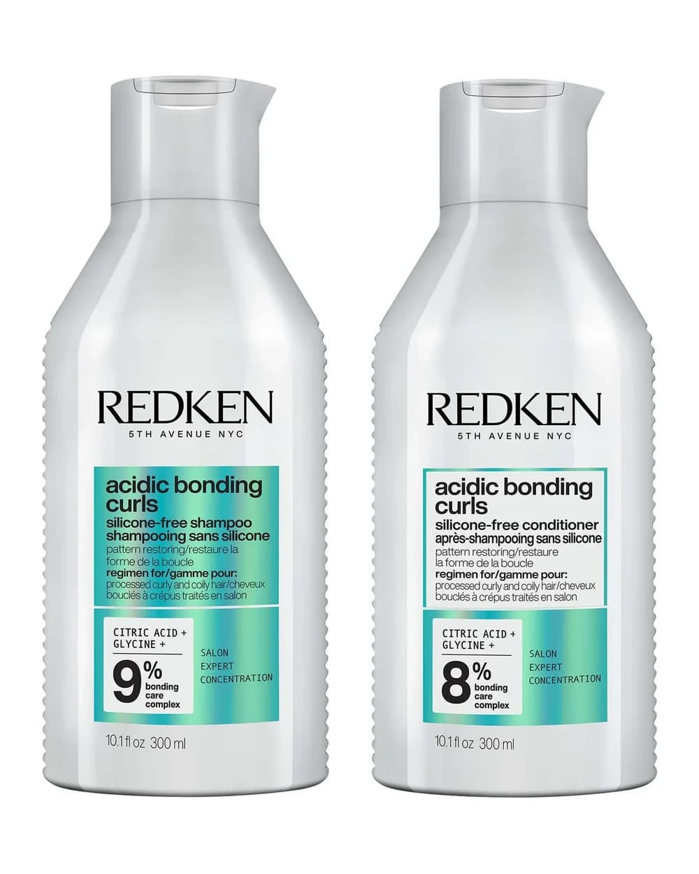 Redken Acidic Bonding Curls Silicone-Free Shampoo and Conditioner Bundle for Restoring Damaged Curly and Coily Hair