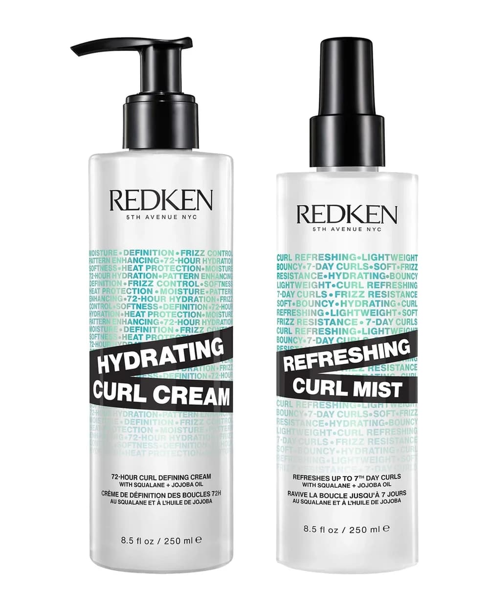 Redken Hydrating Curl Defining Cream and Refreshing Curl Hair Mist Bundle for Curly and Coily Hair