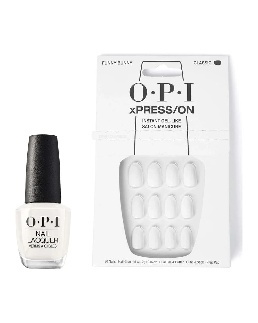 OPI xPRESS/ON Funny Bunny EXCLUSIVE and Funny Bunny Nail Polish Bundle