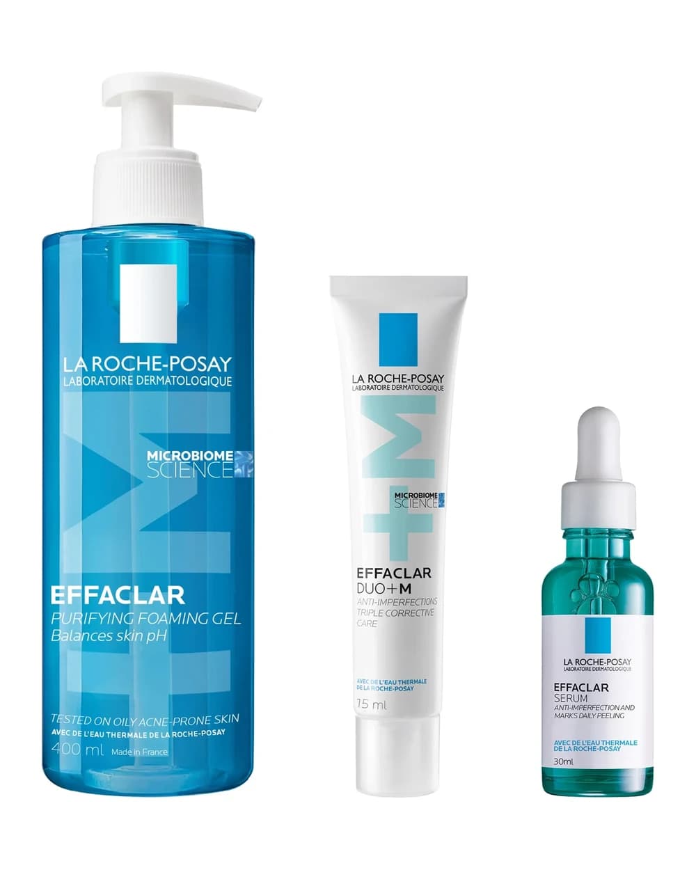 La Roche-Posay Breakout-Fighting Set- High Strength: Effaclar Cleanser, Serum and Corrective Care