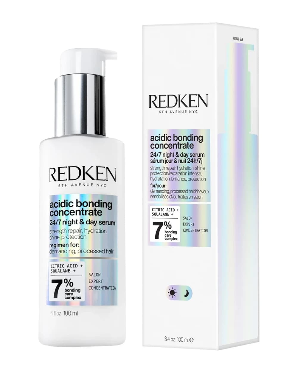 Redken Acidic Bonding Concentrate 24/7 Night and Day Hair Serum, Repair & Strengthen Damaged Hair 100ml