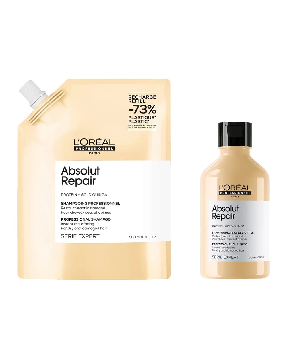 L’Oréal Professionnel Absolut Repair Shampoo 300ml and Refill Pack 500ml for dry & damaged hair