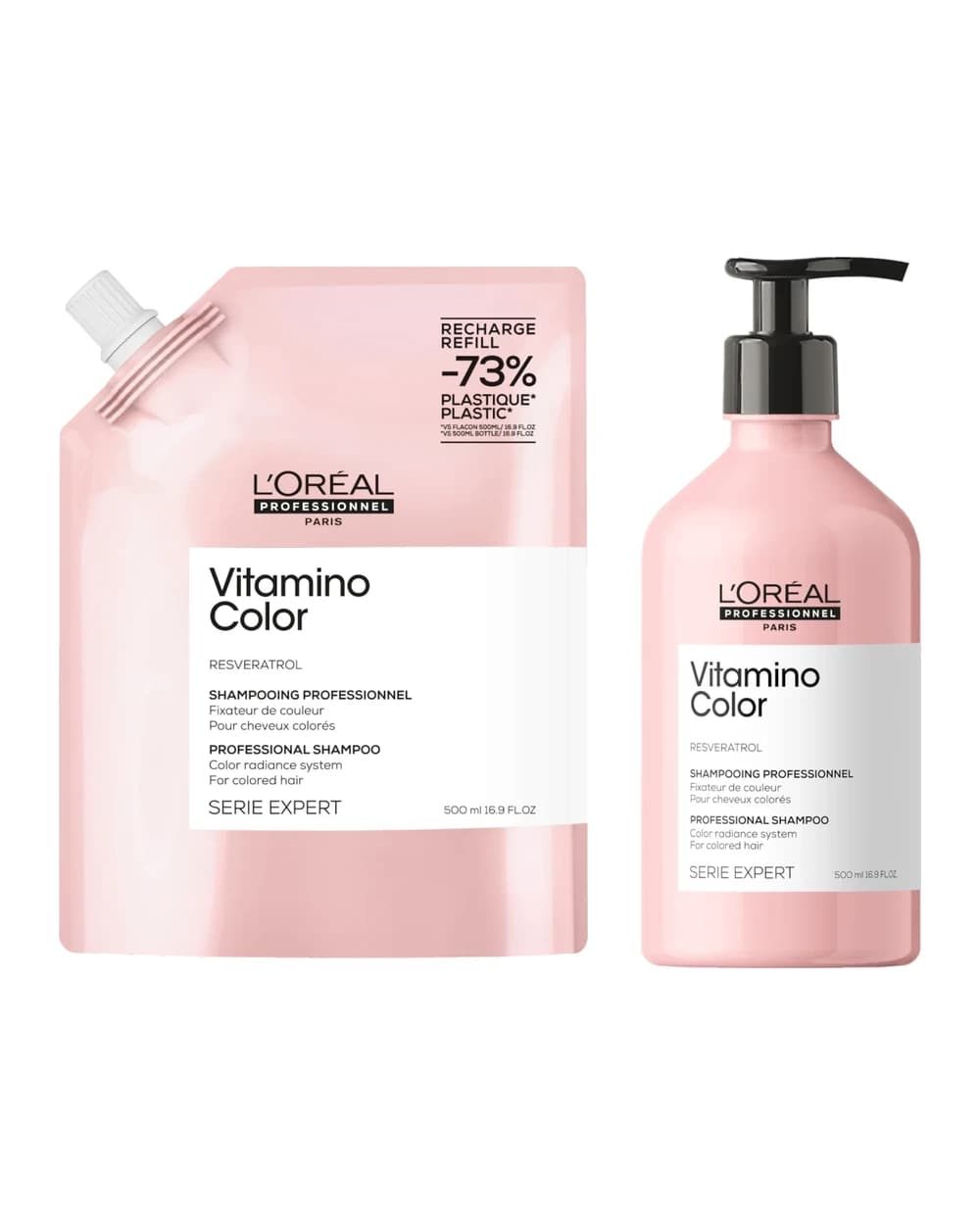L’Oréal Professionnel Vitamino Color Shampoo 500ml and Refill Pack 500ml for coloured hair