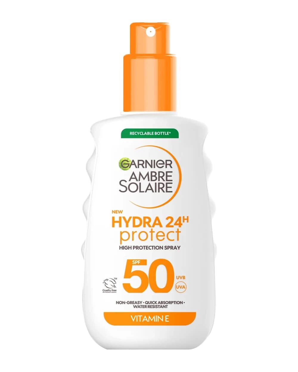 Garnier Ambre Solaire SPF 50 Hydra 24 Hour Protect High Protection UVB & UVA Hydrating Sun Cream Spray 150ml