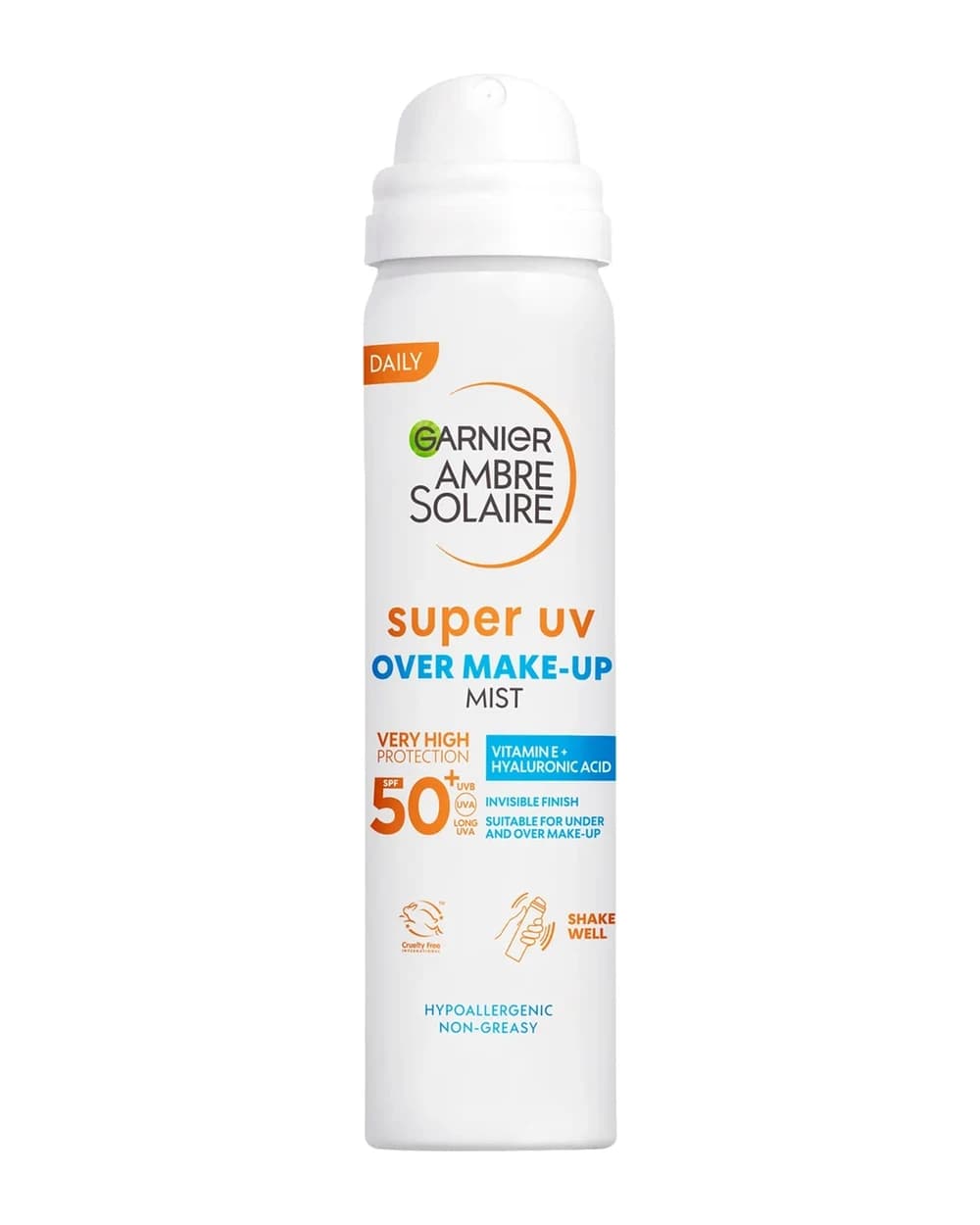 Garnier Ambre Solaire Over Makeup Super UV Protection Mist SPF50+ With Hyaluronic Acid And Vitamin E, 75ml