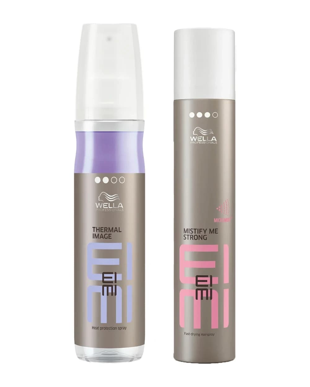 Wella Professionals Care EIMI Thermal Image Heat Protection 150ml with Mistify Me Strong Hairspray 300ml Styling Bundle