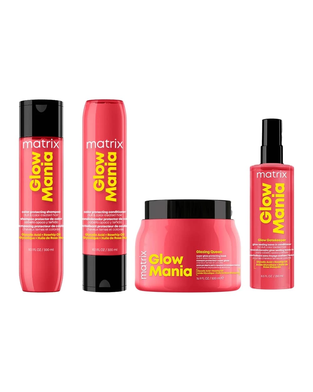 Glow Mania Colour Protecting Set including Shampoo, Conditioner, Leave-In Conditioner, and Mask